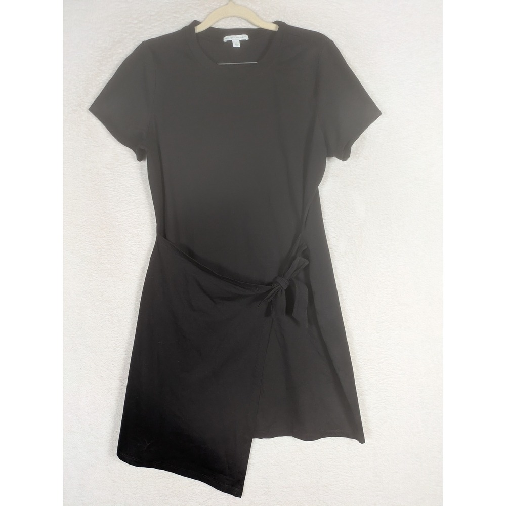 Threads 4 Thought Wrap Dress Women's S Black Asymmetrical Side Tie